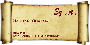 Szinkó Andrea névjegykártya